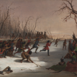 Seth Eastman, 1848, Ball Play of the Dakota on the St. Peter's River in Winter art piece