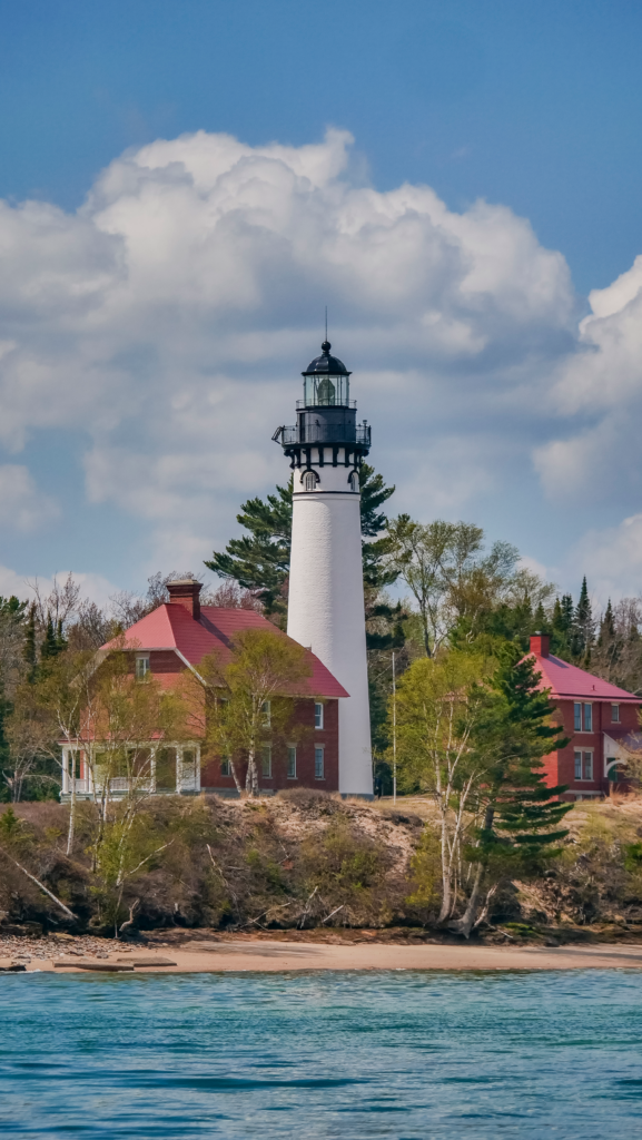 The Au Sable Lighthouse from the water.