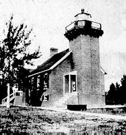 Historical photo of Sand Point Lighthouse.